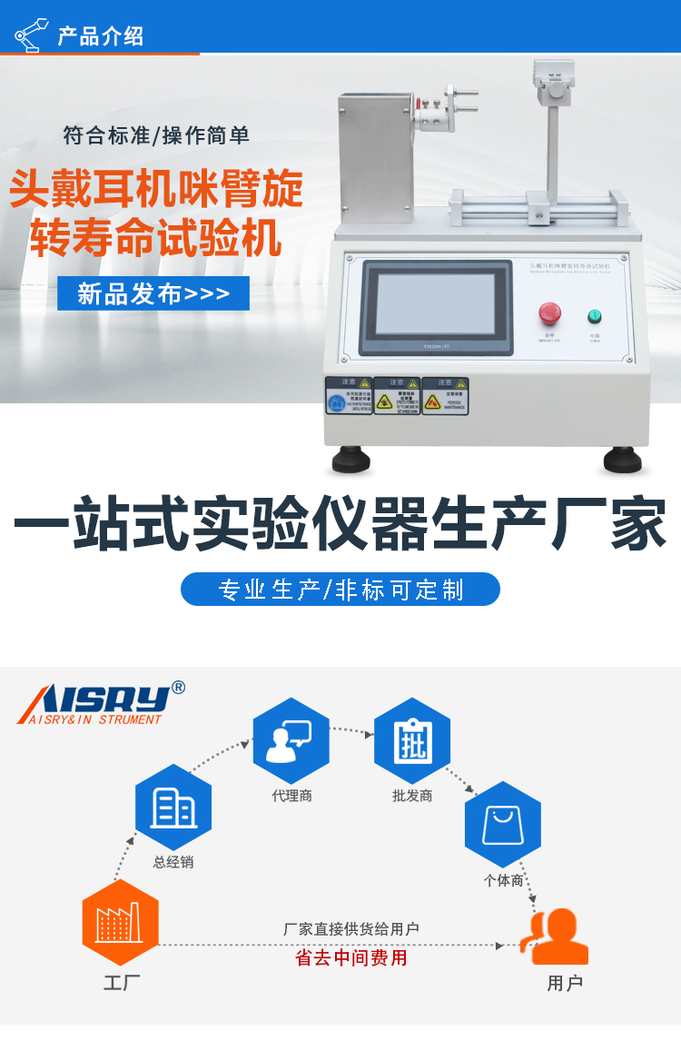 頭戴耳機(jī)咪臂旋轉(zhuǎn)壽命試驗機(jī)